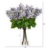 Nearly Natural 24-in Artificial Lilac Arrangement with Cylinder Glass Vase, Green - 3 of 4
