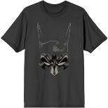 DC Comic Book Batman Superhero Mask Men's Charcoal Graphic Tee Shirt