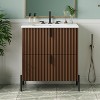 KWPZQEB 30" Modern Bathroom Vanity with Ceramic Sink, Vanity Cabinet w/ 2 Full-Extension Drawers & Vertical Pulls,Fluted Design Bath Vanity Sink Combo - 2 of 4