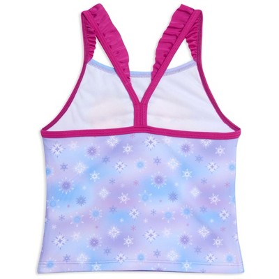 Disney Frozen Elsa Princess Anna Little Girls Tankini Top and Bikini Bottom Swim Set Purple 5-6 — фото 5