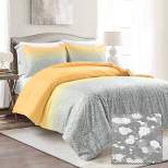 3pc Full/Queen Glitter Ombre Metallic Print Comforter Set Yellow/Gray - Lush Décor