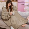 PAVILIA Faux Shearling Wearable Blanket Hoodie, Cozy Oversized Hooded Sweatshirt Adults, Warm Fleece Big Pocket - 4 of 4