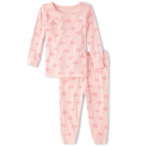 The Children's Place Toddler Girls Long Sleeve Heart Pajamas - 1 of 3