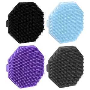 Unique Bargains Shower Silicone Body Scrubber 4 Pcs - 1 of 4