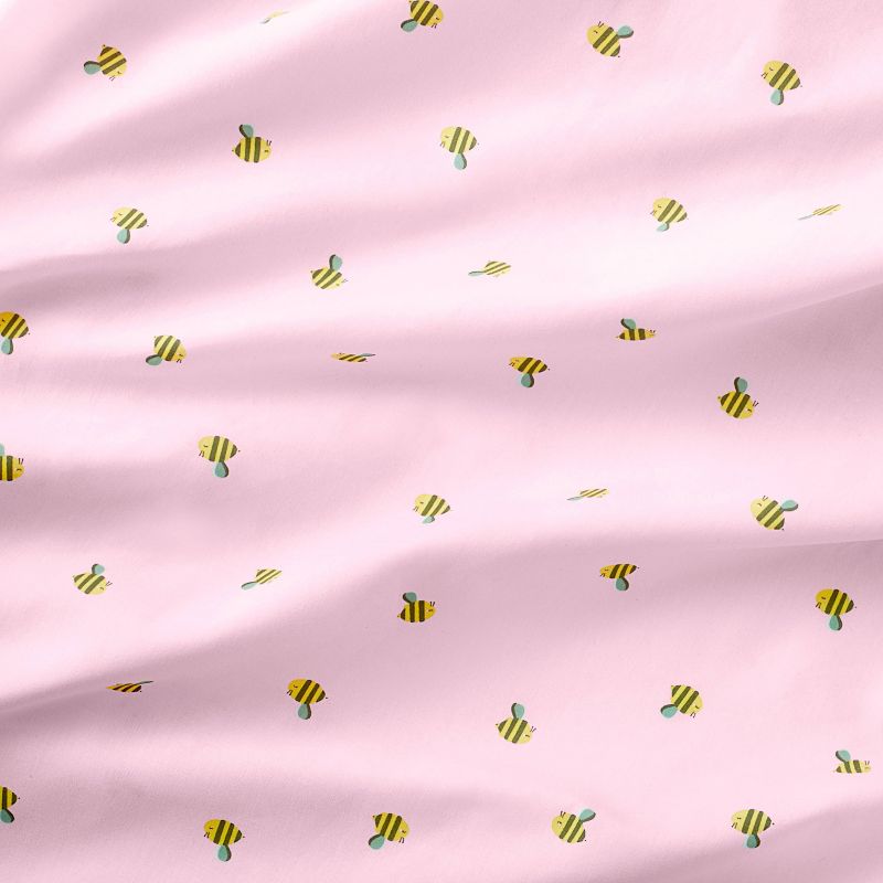 Fitted Crib Sheet Honeybees - Cloud Island&#8482; Pink, 5 of 7