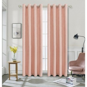 Kate Aurora Hotel Chic 2 Pack Light Filtering Grommet Top Window Curtains - 1 of 4