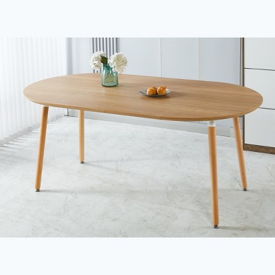 Extensible table,DINING TABLE,OFFICE TABLE,COFFEE TABLE,wood leg,MDF top,100/140/180x100x75cm,oak color