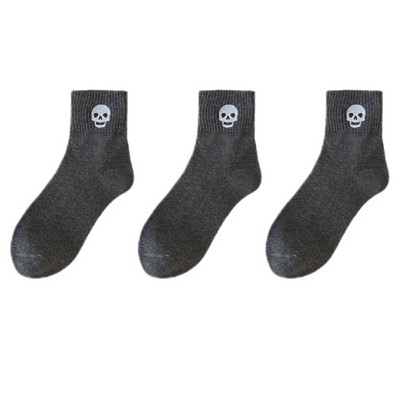 Anna-Kaci Women's 3-Pack Crew Socks with Ribbed Cuffs in Festive Halloween Design