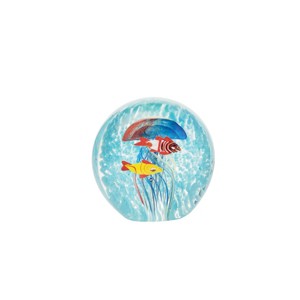 Beachcombers Orange/Blue Jellyfish Paperweight - 1 of 2