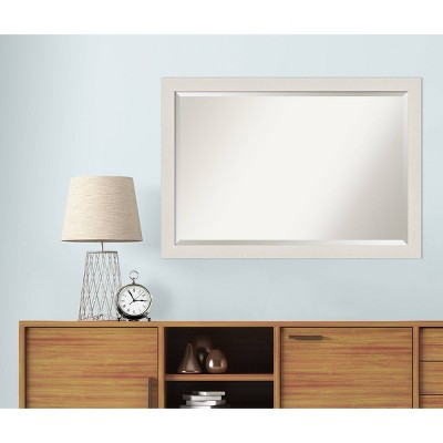 39" x 27" White Wood Framed Bathroom Vanity Mirror