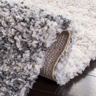 Ivory and Gray 8' x 10' Shag Area Rug