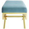 Modway Rove Velvet Performance Velvet Bench Sea Blue - 3 of 4