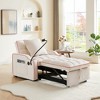 TiramisuBest 3 in 1 Sofa Foldable Sofa Bed Chair Convertible Recliner Adjustable Backrest Soft Velvet Feel Comfy Lounger - 4 of 4