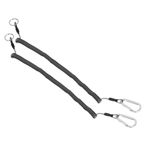 Unique Bargains Retractable Coiled Safety Cords Fishing Tool Lanyards with Carabiners 2 Pcs 6.6ft - 1 of 4