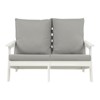 Outdoor Loveseat, Sofa Chair with Cushion, HIPS Frames, Stainless Steel Hardware, Comfortable Armrests Garden Sofa Furniture for Porch, Balcony White - 2 of 4