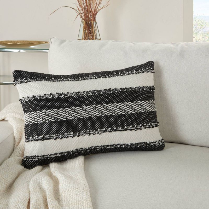 Woven Striped and Dots Indoor/Outdoor Throw Pillow  - Mina Victory, 6 of 9