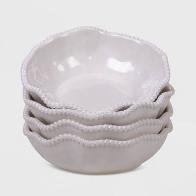 22oz 4pk Melamine Perlette All Purpose Dinner Bowls Cream - Certified International