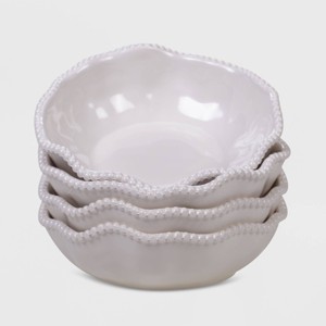 22oz 4pk Melamine Perlette All Purpose Dinner Bowls Cream - Certified International - 1 of 2