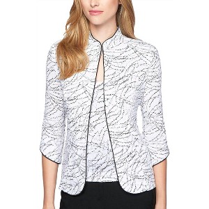 Women's Textured Mandarin Collar Twinset - Alex Evenings - 1 of 4