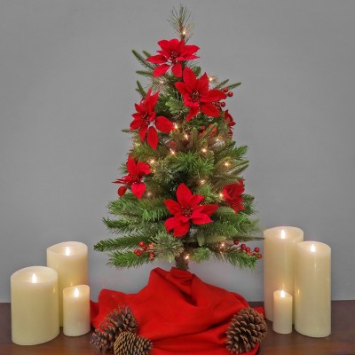 3' Prelit Colonial Fir Slim Artificial Christmas Tree with Clear Lights