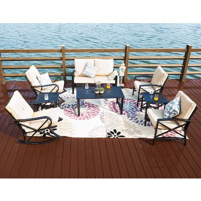 8pc Metal Frame Loveseat Patio Seating Set - Patio Festival
