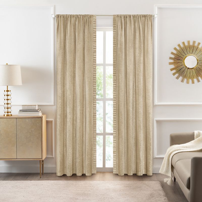 Kate Aurora Lux Living 2 Pack Chenille Rod Pocket Window Curtain Panels, 1 of 3