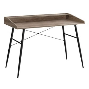 Monarch Specialties Computer Desk Home Office Laptop Storage Shelves 48InchL Work Metal Laminate Brown Black Contemporary Modern - 1 of 4