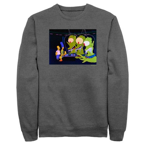 Men s The Simpsons Kang And Kodos Sweatshirt Charcoal Heather