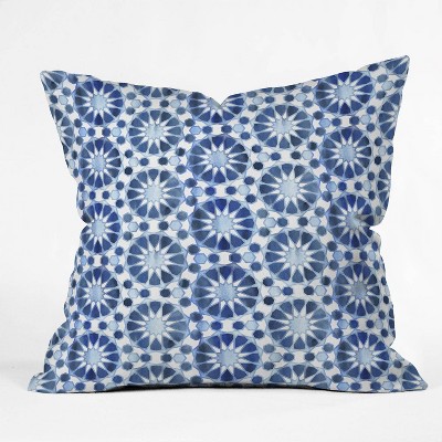 16"x16" Schatzi Brown Farah Tile Throw Pillow Blue - Deny Designs