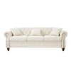 GDFStudio Edgar 85.8'' Mid-Century Modern Chesterfield 3-Seater Rubberwood Faux Leather Upholstered Tufted Storage Sofa - 4 of 4