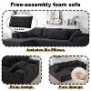 TiramisuBest 108" Modular L-Shaped Upholstered Sectional Sofa Set w/Right Chaise,6 Pillows&Free Combination for Living Room&Bedroom,Black - 4 of 4
