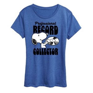 Women's - Peanuts - Record Collector Short Sleeve Graphic T-Shirt - 1 of 4