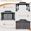 10X14 FT Outdoor Aluminum Patio Gazebo,Gazebo With Double Roof Canopy And Curtains,Galvanized Steel Hardtop Permanent Gazebo-Coolbibila - 3 of 4