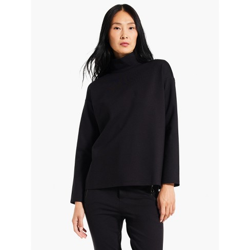 Nic + Zoe Women's Reversible Ponte Top - Black Onyx, S : Target