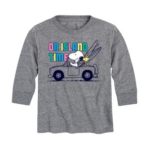 Boys' - Peanuts - On Island Time Long Sleeve Graphic T-Shirt - 1 of 4