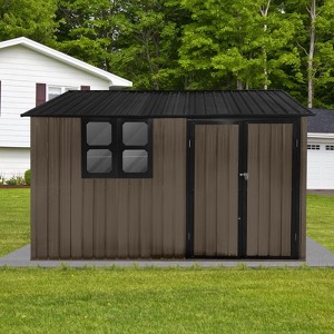 CAVINAS 10ftx8ft Outdoor Garden Shed Large Metal Storage Sheds with Hinged Door and Window for Backyard - 1 of 4