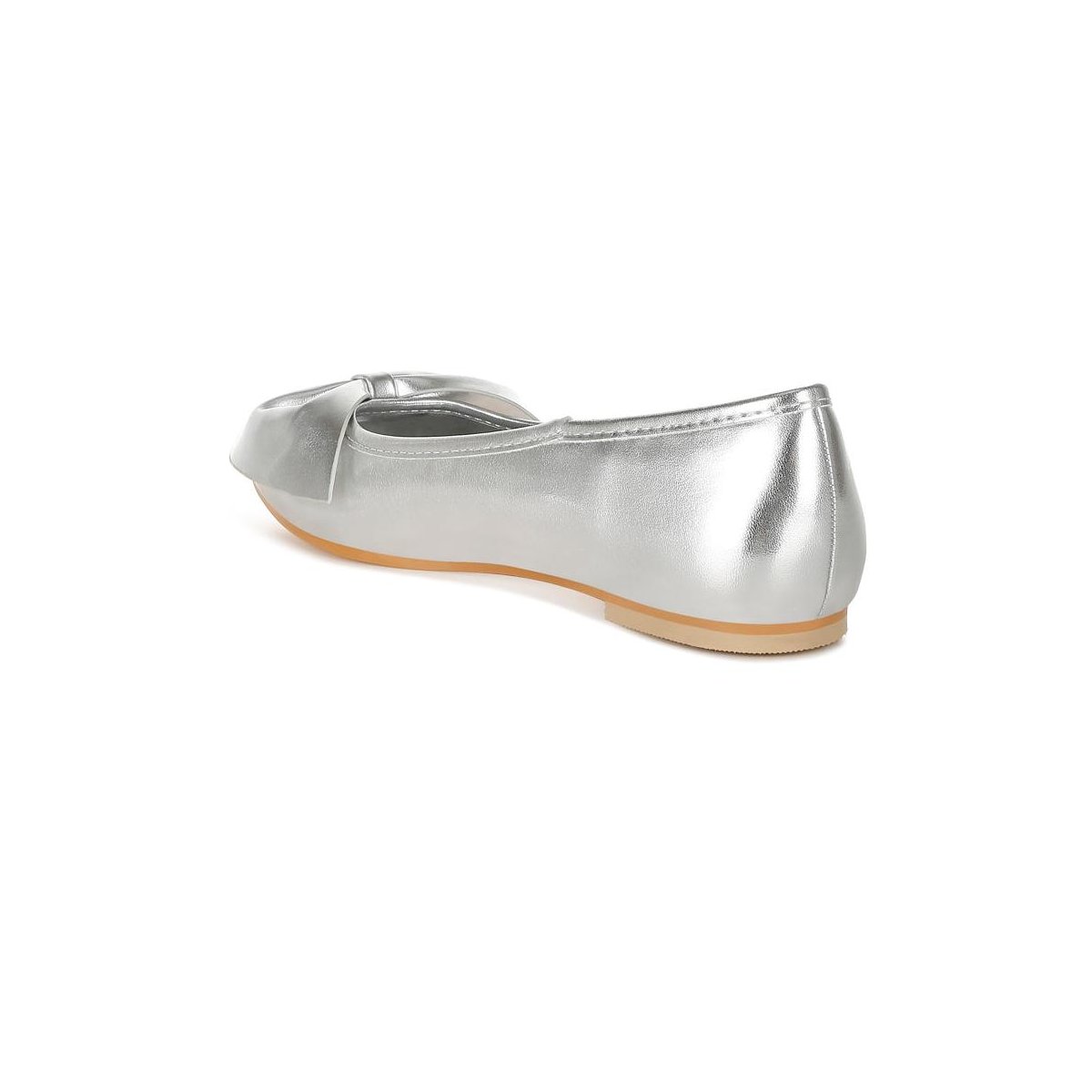 Обувь Rag & Co Womens Bromelia Metallic Pleather Bow Ballerinas 9 — фото 3