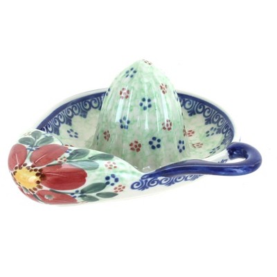 Blue Rose Polish Pottery Poinsettia Lemon Squeezer