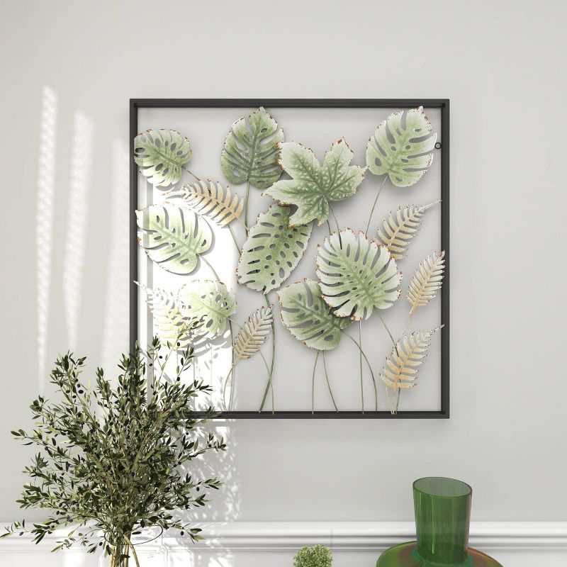 30&#34; x 30&#34; Metal Leaf Tall Cut-Out Wall Decor with Intricate Laser Cut Designs Green - Olivia &#38; May, 6 of 19