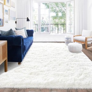 LOVEVOOK Large Area Rugs for Living Room Bedroom, 10x14 Feet Black Fluffy Shag Rugs, Modern Indoor Floor Carpet for Home Decor Aesthetic - 1 of 4