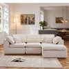 KWPZQEB 110.2" Modern L-Shape Sofa, Chenille Floor Modular Sofa with 2 Pillows, 4 Seater Couches Sofa with Deep Seat for Living Room - 2 of 4