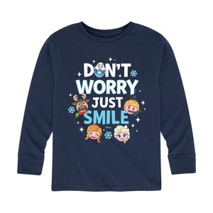 Boys' - Disney - Don't Worry Be Emojis Long Sleeve Graphic T-Shirt - 1 of 4