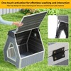 Sandinrayli Wooden Outdoor Dog House with PVC Rainproof Cover, Outdoor Indoor Pet Shelter (Dark Gray) - 4 of 4