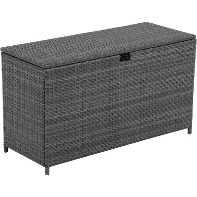 My Depot 125 Gallon Large Wicker Deck Box