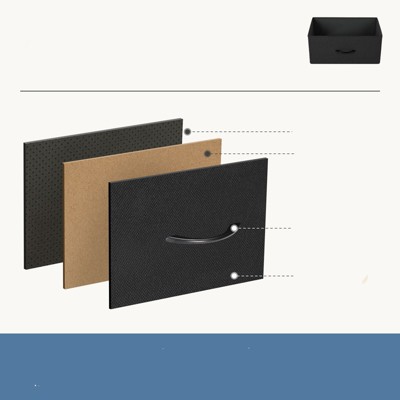 Black Metal Frame 6-Drawer Fabric Dresser with Wooden Top