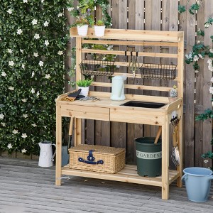 VYNXARIA  Potting Bench ¨C Versatile Garden Workstation with Removable Sink & Metal Sieve! - 1 of 4