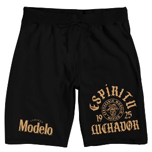 Modelo Espiritu Luchador & Classic Logo Men's Black Sleep Pajama Shorts - 1 of 4