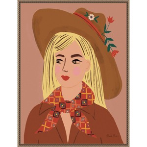 Amanti Art 23"x30" Cowgirl II by Farida Zaman Framed Canvas Wall Art - 1 of 4