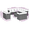 vidaXL 12 Piece Patio Sofa Set with Cushions Black and Blue Poly Rattan - 3 of 4
