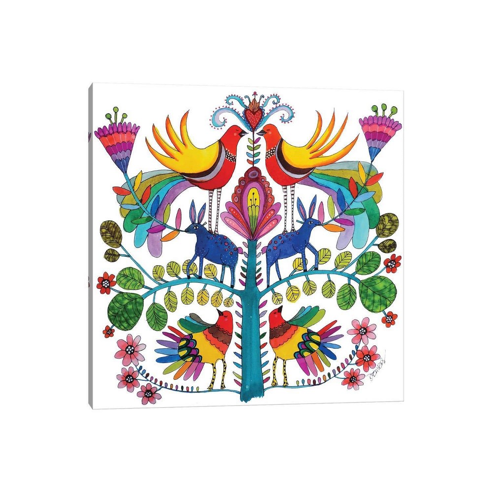 iCanvas 26"x26" Otomi Love by Sylvie Demers Canvas Print Wall Art